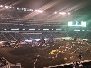 Motocross setup at MetLife Stadium during the NFL Draft Party