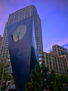 Hippo Ballerina behind the Dante Park clock