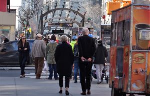 Real New Yorker walking on Second Avenue