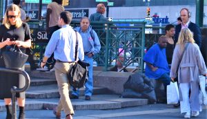 Real New Yorkers near Union Square subway station