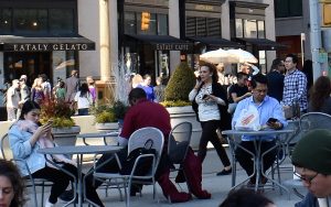 Real New Yorkers using cellphones in Manhattan