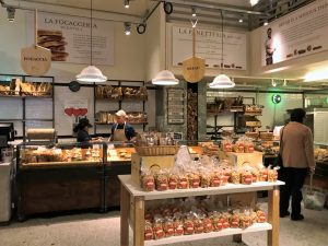 Fresh bread and focaccia at New York Eataly