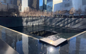 9/11 Memorial reflecting pool in Lower Manhattan, New York City