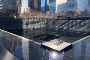 9/11 Memorial reflecting pool in Lower Manhattan, New York City