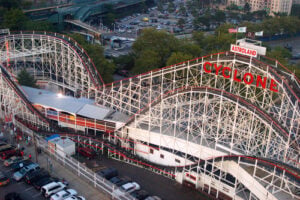 Cyclone roller coaster at Coney Island in Brooklyn, New York