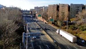 The Cross Bronx Expressway cutting through Bronx residential neighborhoods