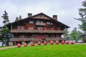 Main Lodge at Great Camp Sagamore on Sagamore Lake in the Adirondacks