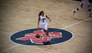 Sue Bird playing basketball for Team USA at the 2012 London Olympics