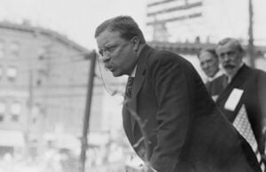 Theodore Roosevelt speaking in Yonkers, New York, on October 17, 1910