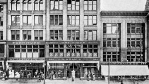 Historic J. N. Adam & Co. department store in downtown Buffalo, New York, circa 1908.