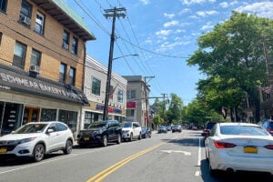 Main Street in Port Washington in the Town of North Hempstead, New York