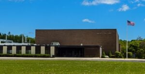 Exterior of Saugerties High School in Saugerties, Ulster County, New York.